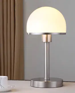 Stolové lampy Lindby Stolná lampa Jolie so skleneným tienidlom dotyková