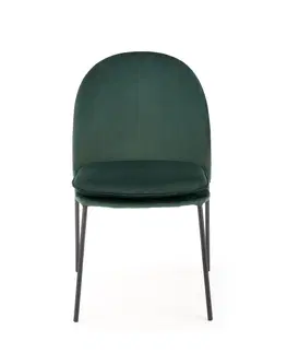 Jedálenské stoličky HALMAR K443 jedálenská stolička tmavozelená / čierna