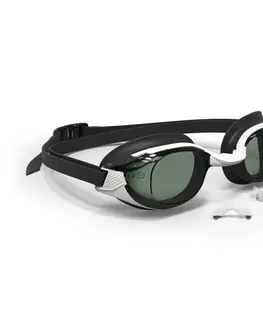 plávanie Plavecké okuliare BFit s korekčnými tónovanými sklami jednotná veľkosť čierne