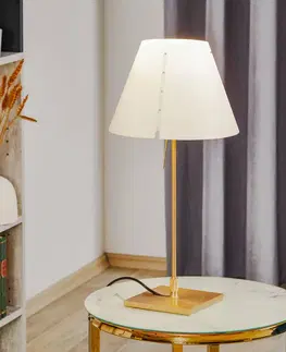 Stolové lampy Luceplan Luceplan Costanzina stolná lampa mosadz biela