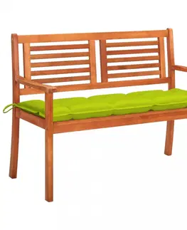 Záhradné lavice Záhradná lavica s poduškou eukalyptus Dekorhome Zelená