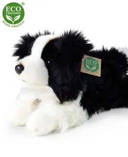 Plyšové hračky RAPPA - Plyšový pes border kólia ležiaci 30 cm ECO-FRIENDLY