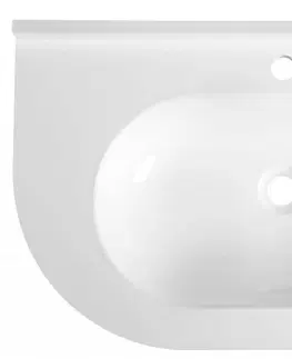 Kúpeľňa SAPHO - PULSE liaty mramor umývadlo 75x45cm, pravé, biele BM658