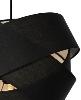 Zavesne lampy Moderné závesné svietidlo čierne - Látkové