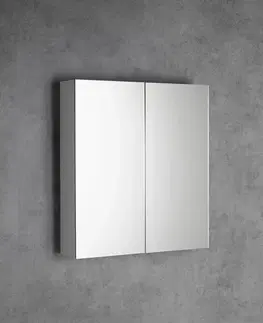 Kúpeľňový nábytok Bruckner - NEON galérka, dvojité zrkadlo, 600x665, biela 501.200.0