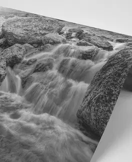 Samolepiace tapety Samolepiaca tapeta čiernobiele vysokohorské vodopády