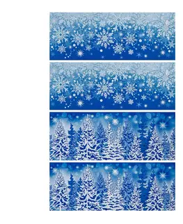 Vianočné dekorácie Samolepky Zimná krajina, 4 ks
