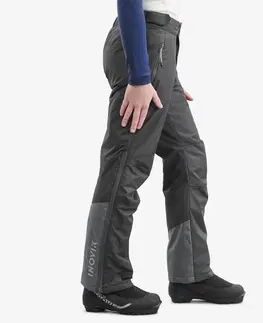 bežky Detské hrejivé nohavice XC S 100 na bežecké lyžovanie sivé
