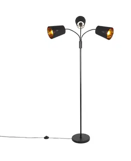 Stojace lampy Moderná stojaca lampa čierna 3-svetlá - Carmen