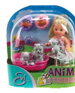Hračky bábiky SIMBA - Bábika Evička s domácimi maznáčikmi, 2 Druhy