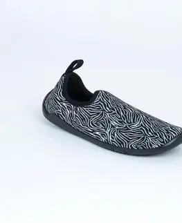obuv Obuv na cvičenie vo vode Gymshoe čierno-béžová zebrovaná