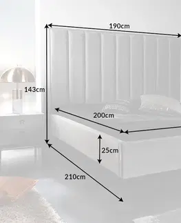 Postele LuxD Dizajnová posteľ Gallia 180 x 200 cm strieborno-sivá