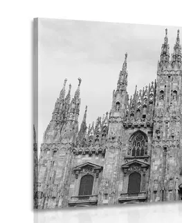 Čiernobiele obrazy Obraz katedrála v Miláne v čiernobielom prevedení