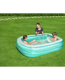 Bazény Bestway Zelený štvorhranný rodinný bazén, 200 x 146 x 48 cm