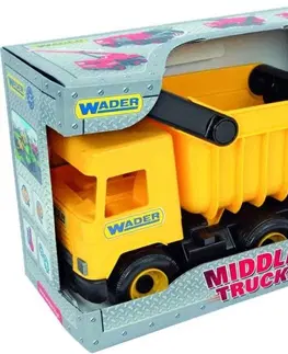 Hračky - dopravné stroje a traktory WADER - Middle Truck vyklápačka žltá v boxe 32121