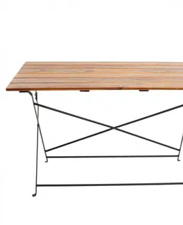 Záhradné stoly Skladací záhradný stôl Dekorhome Prírodné drevo