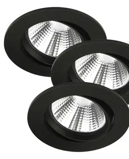Zapustené svietidlá Nordlux Stropné zapustené LED Freemont 2700 K 3 ks, čierne