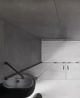 Sprchovacie kúty MEXEN/S - Velar Duo posuvné sprchové dvere 200, transparent, čierna 871-200-000-02-70