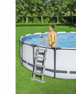 Bazény Bestway Okrúhly nadzemný bazén Steel Pro MAX s kartušovou filtráciou, schodíkmi a plachtou