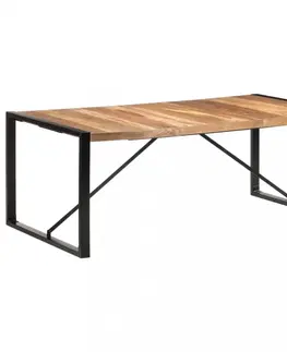 Jedálenské stoly Jedálenský stôl masívne drevo / kov Dekorhome 200x100x75 cm