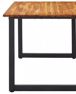 Záhradné stoly Záhradný stôl hnedá / čierna Dekorhome 180x90x75 cm