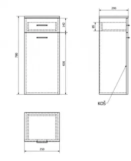 Kúpeľňa AQUALINE - ZOJA/KERAMIA FRESH skrinka spodná s košom 35x78x29cm, biela 50261