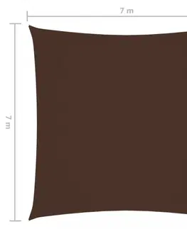 Stínící textilie Tieniaca plachta štvorcová 7 x 7 m oxfordská látka Dekorhome Hnedá