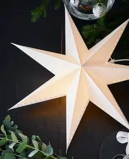 Vianočné svetelné hviezdy Markslöjd Dekoračná hviezda Lively, visiaca, biela, Ø 60 cm