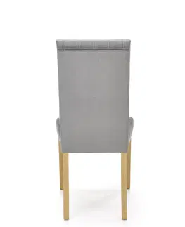 Jedálenské stoličky HALMAR Diego 3 jedálenská stolička svetlosivá (Velvet) / dub medový