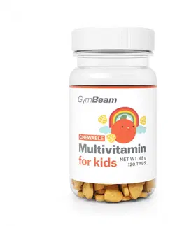 Multivitamíny GymBeam Multivitamín, tablety na cmúľanie pre deti pomaranč