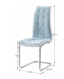 Jedálenské stoličky KONDELA Saloma New jedálenská stolička mentolová / sivá / chróm