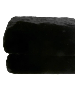 Deky KONDELA Rabita Typ 1 kožušinová deka 150x170 cm čierna