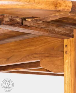 Stolčeky DEOKORK Záhradný teakový stôl ovál ELEGANTE (rôzne dĺžky) 160/220x120 cm