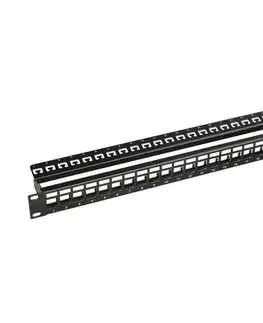 Predlžovacie káble Solarix Solarix 24000100 - 19" modulárny neosadený patch panel 24 portov 1U 