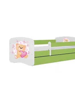 Jednolôžkové postele Detská Posteľ. Babydreams+Sz+M Zelená 80x160 Medveď Bot