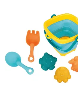 Náučné hračky BABY MIX - Skladacie vedierko a hračky do vody 5ks