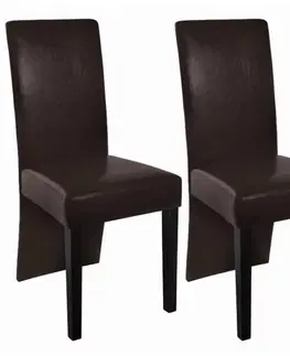 Jedálenské stoličky a kreslá Jedálenská stolička 2 ks umelá koža / drevo Dekorhome Krémová