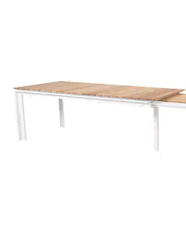 Stoly Optimum Teak rozťahovací jedálenský stôl biely 220-340 cm
