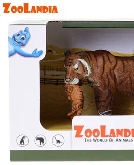 Hračky - figprky zvierat MIKRO TRADING - Zoolandia tiger s mláďatami 7-15cm v krabičke