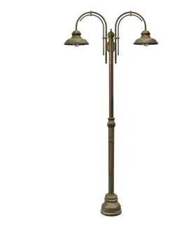 Verejné osvetlenie Moretti Luce Stĺpová lampa, dve svetlá s dvoma oblúkmi