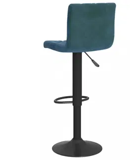 Barové stoličky Barová stolička zamat / kov Dekorhome Modrá