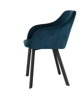 Stoličky Jedálenské kreslo, modrá/čierna, TANDEL