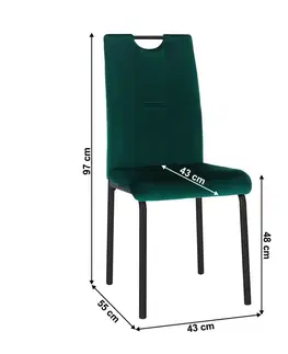 Stoličky Jedálenská stolička, smaragdová/kov, JONKA