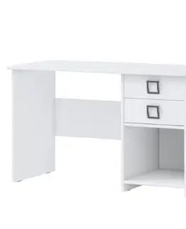 Moderné kancelárske stoly Psací Stůl Kiki KS6-BE/KI-15 white/white