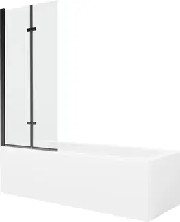 Sprchové dvere MEXEN/S - Vega obdĺžniková vaňa 160 x 70 cm s panelom + vaňová zástena 80 cm, transparent, čierna 550116070X9208027000