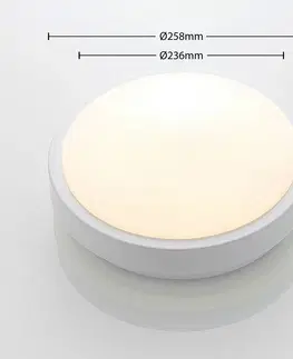 Stropné svietidlá s pohybovým senzorom Lindby Lindby Camille stropné LED, snímač, Ø 26 cm biele
