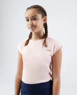 bedminton Dievčenské tričko Soft na tenis ružové