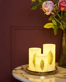 LED sviečky Pauleen Pauleen Golden Feather Candle LED sviečka 3 kusy