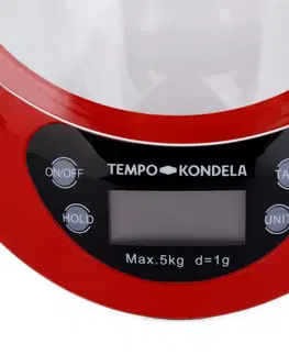 Kuchynské váhy TEMPO-KONDELA GELSA, digitálna kuchynská váha, červená
