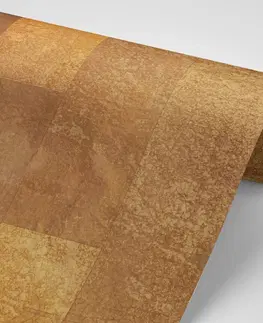 Tapety s imitáciou tehly, kameňa a betónu Tapeta zlatá stena